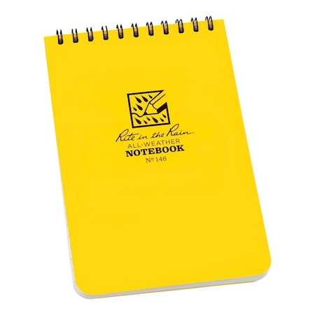 Rite In The Rain Rite in the Rain 4 in. W X 6 in. L Top-Spiral Yellow All-Weather Notebook 146